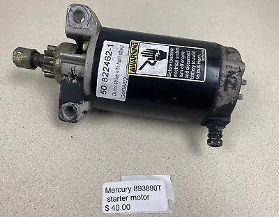 Mercury OEM# 893890T Starter Motor For 30-60hp 3cyl Outboard USED (480) • $40