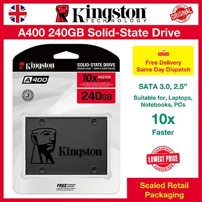 Kingston A400 240GB SATA III 2.5  SSD SA400S37/240G Free Delivery • £28.99