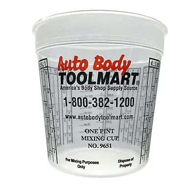 100ct Auto Body Toolmart Plastic Spray Paint Mixing Cups Pint With Ratios 9651 • $47.51