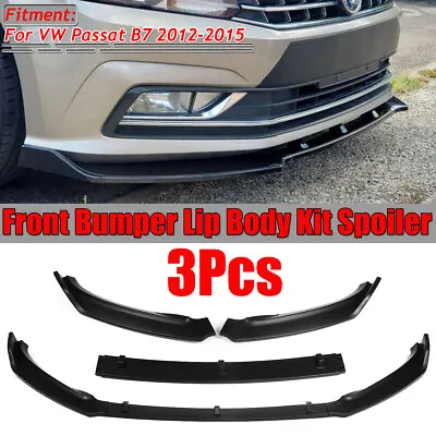 Black Front Bumper Lip Spoiler Splitter Body Kit For VW Passat B7 Sedan • $36.22