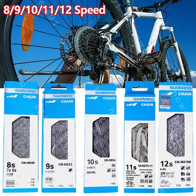 For Shimano 6 7 8 9 10 11 Speed Chain HG40 53 54 701 Deore MTB Road Bike 116link • $6.99