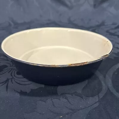 Vintage Navy Enamelware Pan 8.5”x2” Farmhouse Decor • $5.99