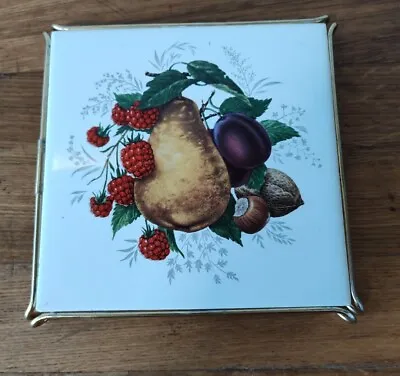 Vintage VILLEROY & BOCH  Fruit And Nut Tile TRIVET HOT PLATE • $14.99