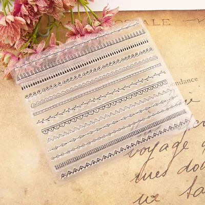  Transparent Pattern Stamp Silicone Scrapbooking Stamps Lace • £8.29