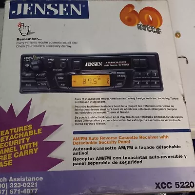  Jensen AM / FM Cassette Stereo XCC5220  (In Dash Auto) BRAND NEW IN BOX VINTAGE • $99