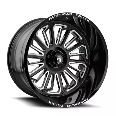 24  American Truxx Butcher 24x14 Black Milled 6x135 Wheel -76mm For Ford Lincoln • $698.99