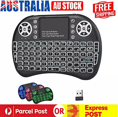 Mini Wireless Keyboard With Touchpad Backlit For Smart TV Android Box Gaming • $17.99