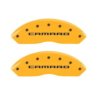 MGP Caliper Covers Yellow Black Camaro (Gen 5/6) For 2016-2019 Chevrolet Camaro • $299