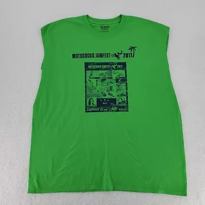 Motocross Jamfest 2017 Mens Shirt Extra Large Green Muscle Sleeveless Tee • $10.49