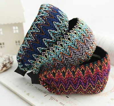 Women Retro Hippie BOHO Wide Hair Band Head Band Headband Bandana Style Hoop  • $16.20