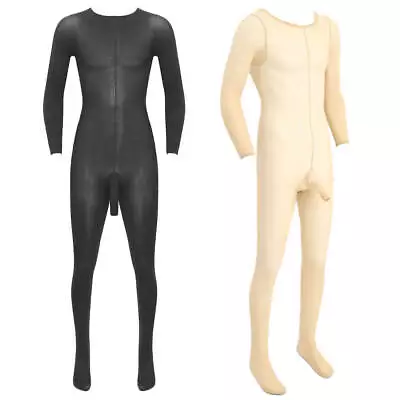 Plus Size Men's Super Elastic Bodystocking Sheer Bodysuit Tights W/ Penis Sheath • £15.59