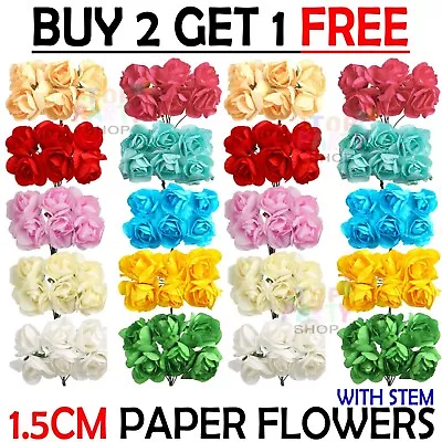 144 PCS MULBERRY PAPER ROSES/FLOWERS 11 Colors And 1.5cm Flowers Wedding UK • £9.99