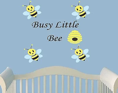 LARGE Cute Busy Bee Cot Butterfly Nursery Wall Stickers Decals Children UK! New • £6.99