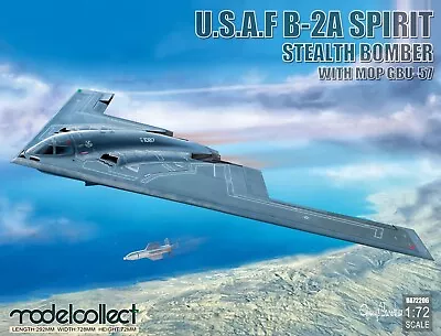 ModelCollect 1/72 Scale USAF B-2A Spirit Stealth Bomber With Mop GBU-57 UA72206 • $129.99