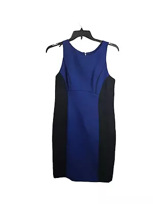Shoshanna Women's Blue Black Colorblock Sleeveless Bodycon Dress Size 10 • $38.25