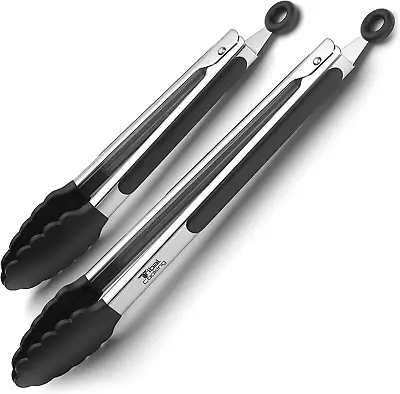 Tribal Cooking Kitchen Tongs With Silicone Tips - Stainless Steel Tongs For Cook • $10.99