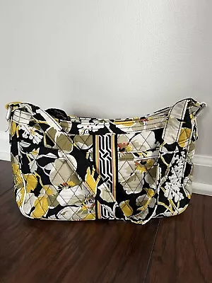 Vera Bradley Cassidy Dogwood Handbag Purse Retired Black Yellow Floral EUC • $29