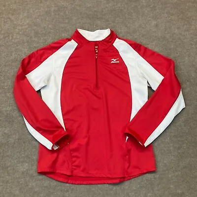 Mizuno Drylite Women's Jacket Large Red And White Athletic Running Polyester • $5