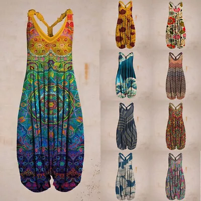 £4.99 • Buy Womens Ladies Ethnic Cami Jumpsuit Baggy Oversized Harem Alibaba Romper Playsuit