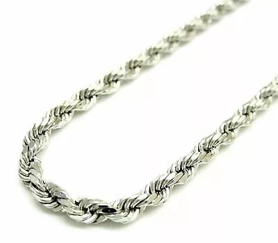 Solid 925 Sterling Silver Italian Rope Chain Mens Necklace 5mm - Diamond Cut • $49.34