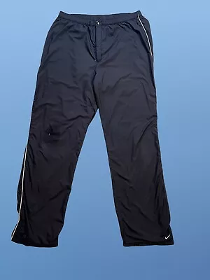 Nike Vintage 90’s Style Dri-Fit Track Pants Unique Logo Black White Stripe Large • $19.99