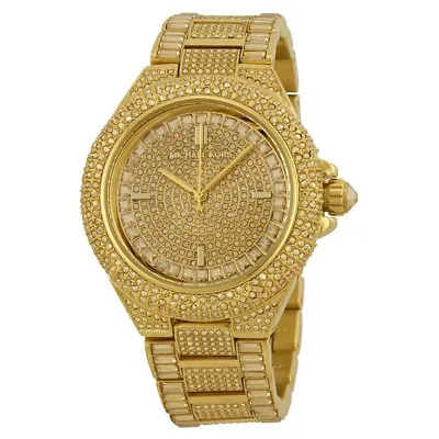 Michael Kors Camille Gold Pave Dial Stainless Steel Quartz Ladies Watch MK5720 • $299.95