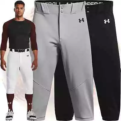 Under Armour Utility Knicker Mens Baseball Pants - White Gray Black - 1375654 • $24.99