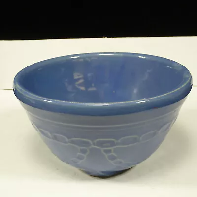 Western Stoneware Monmouth Blue Pottery Mixing Bowl Chain Link Pattern • $19.99