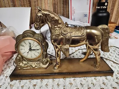 Vintage United Horse Mantel/Shelf Electic Clock  AS IS  ☆Works☆ • $39.99