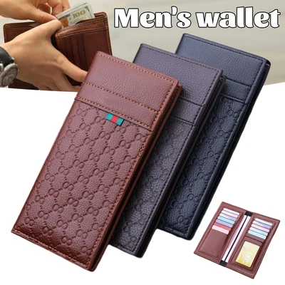 $14.24 • Buy Fashion Men Long Leather Wallet Slim Multifunctional Business Card Holder Gifts