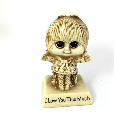 Vintage W&R Berries Co I Love You This Much Girl Figurine 1975 USA • $18