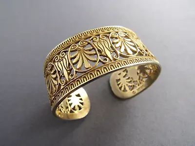 Vintage Mma Metropolitan Museum Of Art Gold Tone Bangle Cuff Bracelet • $39.99