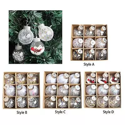 9 Pieces Christmas Balls Ornaments Christmas Tree Decoration Baubles Bulk For • $19.42