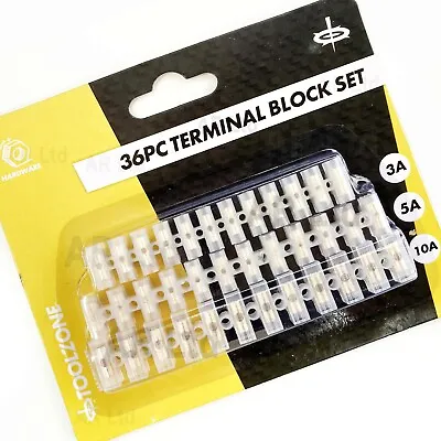 Electrical Block Connector 3A 5A 10 Amp Terminal Block Strip. 36 Connectors • £3.59