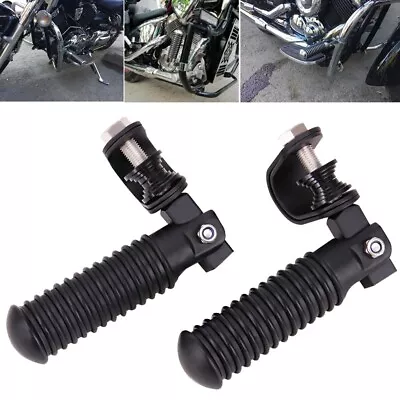 Adjustable Highway Foot Pegs 1 ~1 1/4  U-Clamp Mount For Harley Engine Bars • $25.85