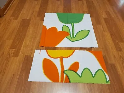 RARE Vintage Mid Century Retro 60s Marimekko Hana 1969 Tulip Fabric 2 Pieces!! • $30