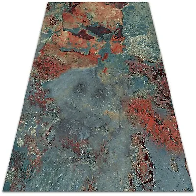 Patio Flooring Balcony Mat Hard Wearing Vinyl Carpet Rug Corroded Metal 100x150 • £75.95