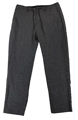 Zara Dress Jogger Pants Womens Size Large Black Gray Plaid Flannel Drawstring • $11.99