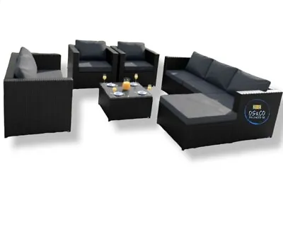 Replacment Rattan Cushion Set Seat & Back Garden Patio Furniture  ~6 Colours • £46.99