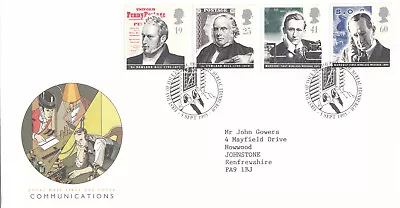 (106453) Marconi / Rowland Hill Communications GB RM FDC Bureau 1995 • $1.23