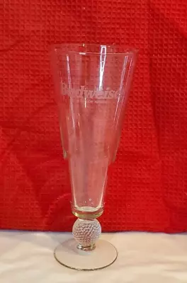 Vintage Budweiser Footed Tall Pilsner Beer Glasses With Golf Ball 9.5'' • $11.99