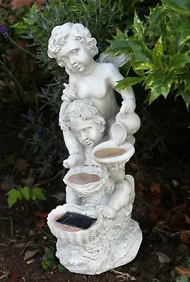 £16.95 • Buy Garden Solar Ornament Cherub Water Feature Effect Fairy Angel Figurine Angel 