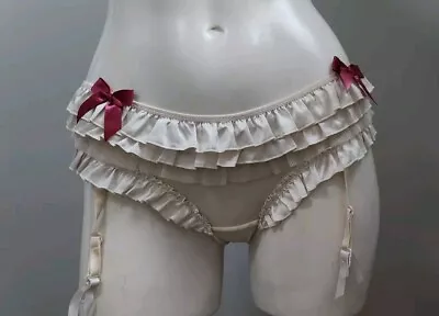 Vtg Victoria's Secret Sexy Little Things Ruffled Cheeky Panties W/Garters! S • $60