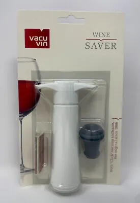 Vacu Vin Vacuum Wine Saver Pump With Wine Stopper - White - NEW • £8.64