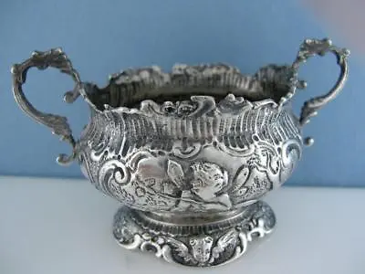 Elaborate 800 Silver Miniature Dish / Bowl SIMON ROSENAU Cherubs Angels Fishing • $145