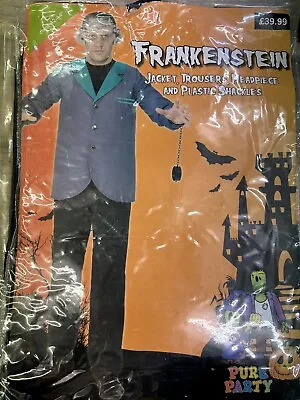 Mens Frankenstein Halloween Fancy Dress Party Costume Dress Up Size Large 42-44 • £19.99