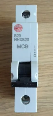 Wylex B20 Amp Mcb For Fuse Board - Clips In Then Held Tight With Nuteral Bar • £3