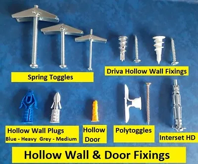 Hollow & Stud Wall Fixings Screws & Anchors For Plasterboard Boast & Stud Walls • £2.90