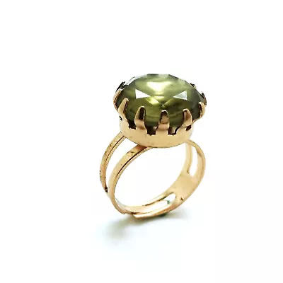 Mariana Ring Green Swarovski Crystal Champagne & Caviar Nirvana Coll. • $69