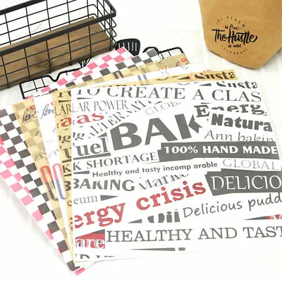 £8.62 • Buy 50Pcs Greaseproof Paper Food Grade Baking Wrappers Candy Dessert Bread Sandwich